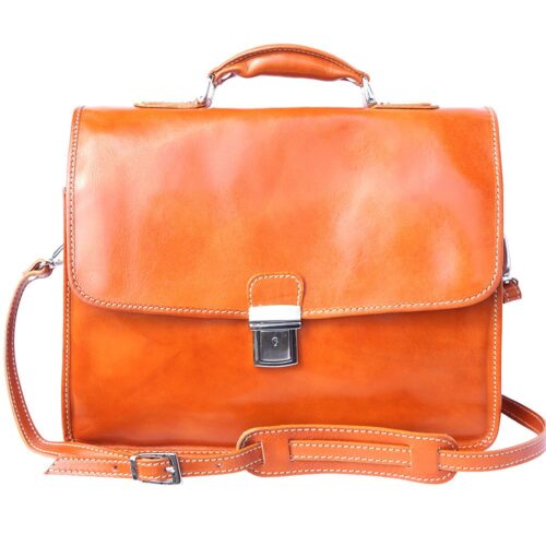 Cartable Porte-document Serviette bandoulière porte notebook en cuir avec 3 compartiments – Image 11