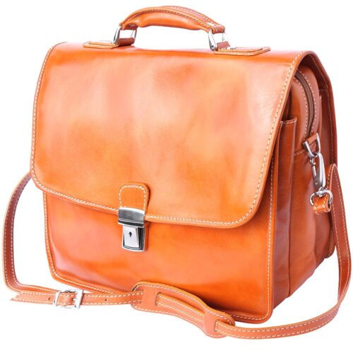 Cartable Porte-document Serviette bandoulière porte notebook en cuir avec 3 compartiments – Image 13