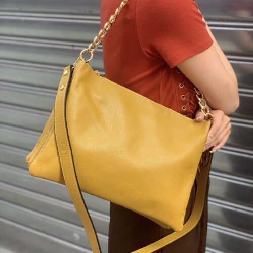 TOURNON </br> Sac polyvalent avec Chaîne doré </br> Cuir grainé - Image 67