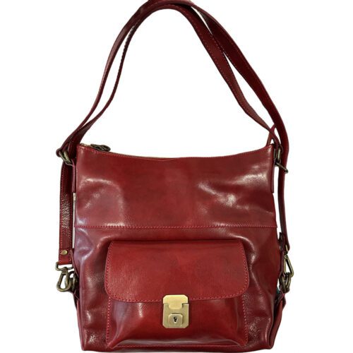 BARBARA </br> Sac à dos urbain à bandoulière</br> Cuir de vachette rigide italien - Image 30