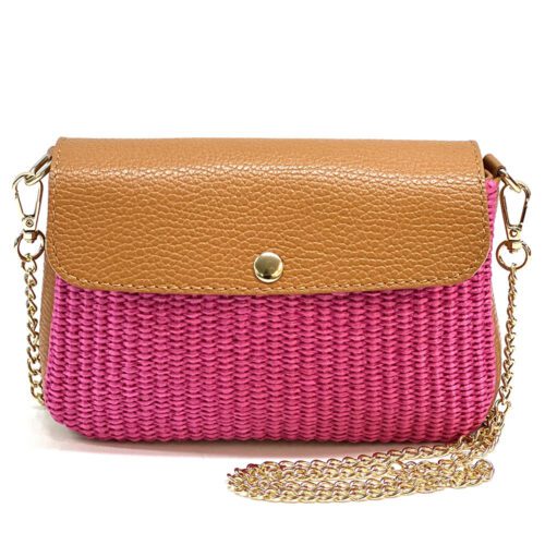 Solea Sac en Paille et Cuir Pochette & Bandoulière